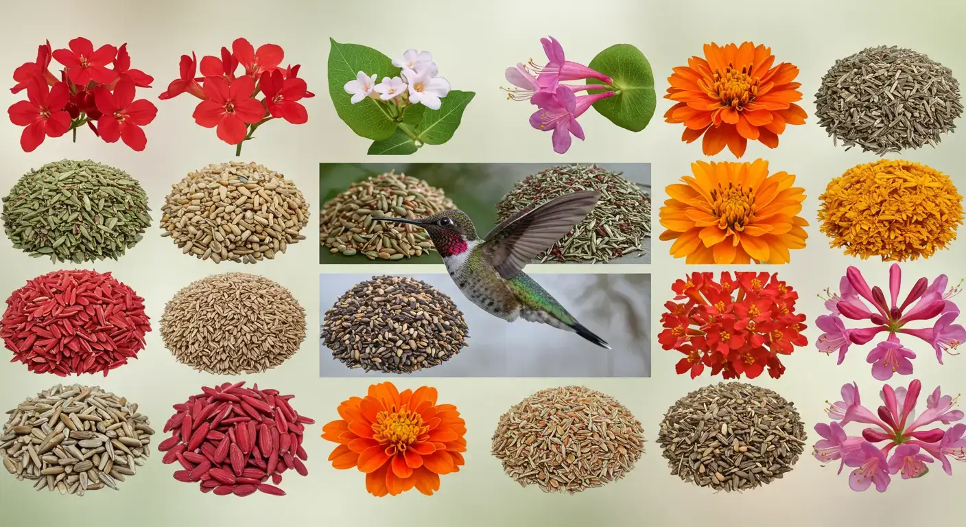 Hummingbird flower seedlings progressing from germination to transplant-ready plants